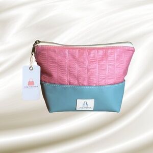 Handmade Zipper Pouch - Vintage Matelasse Fabric - Cottagecore